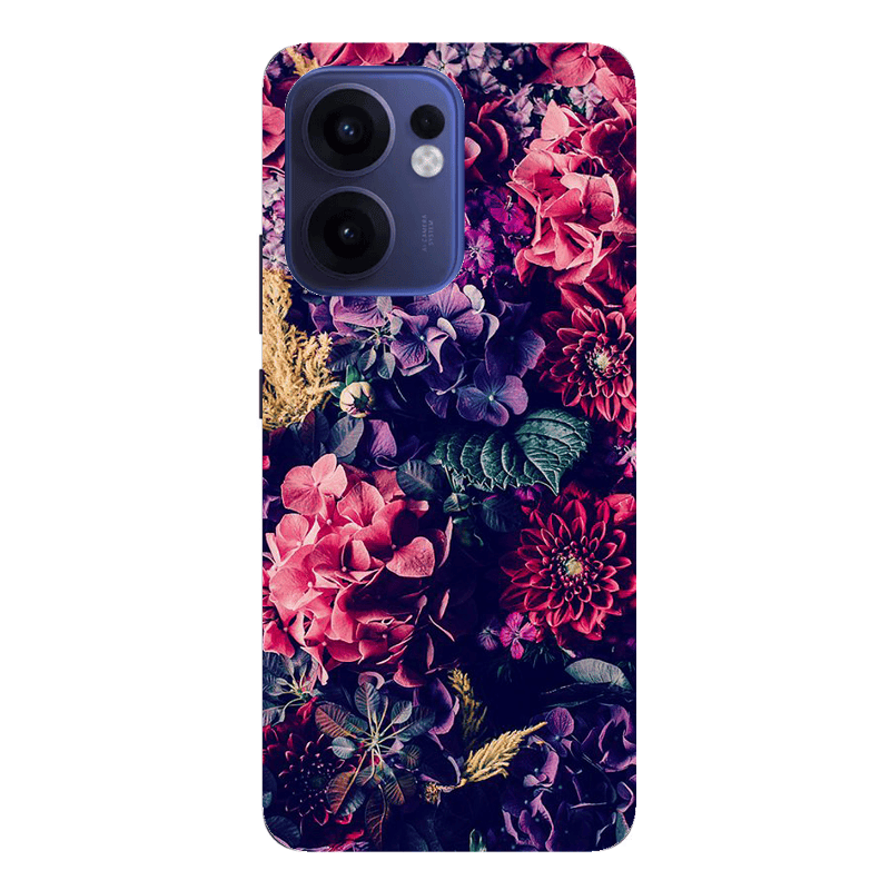 Oppo Reno13 FS Purple and pink flowers Transparent Silicone TPU Θήκη